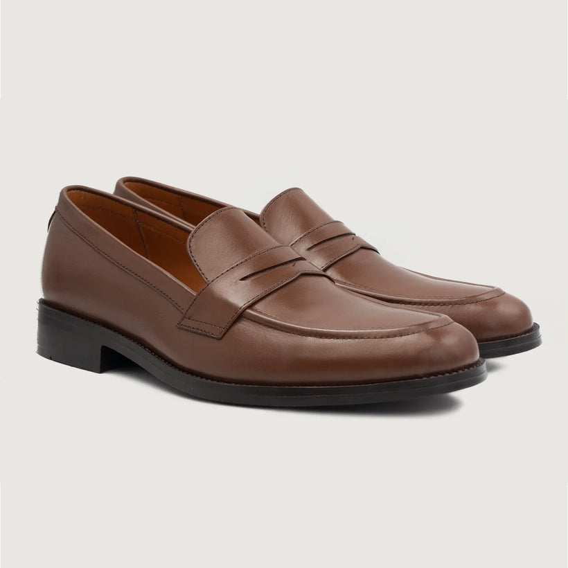 Baxton Коричневая Leather Loafers мужская