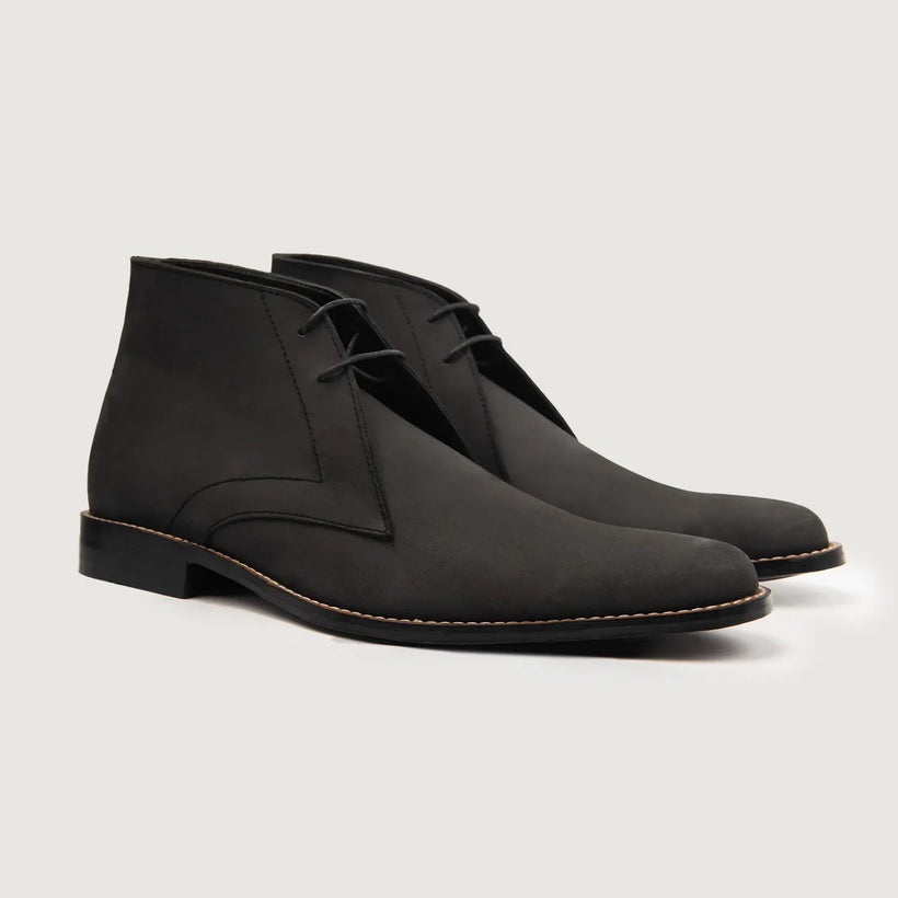 Corry Chukka Черный Nubuck Кожаные ботинки для Мужчин