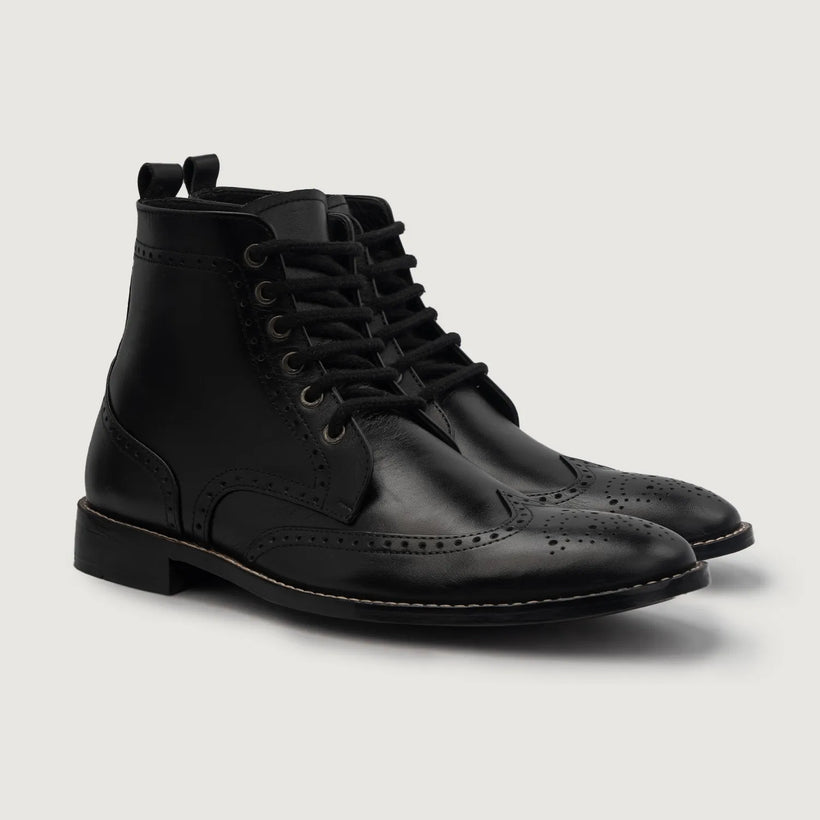 Duster Brogues Derby Черная Leather Boots мужская