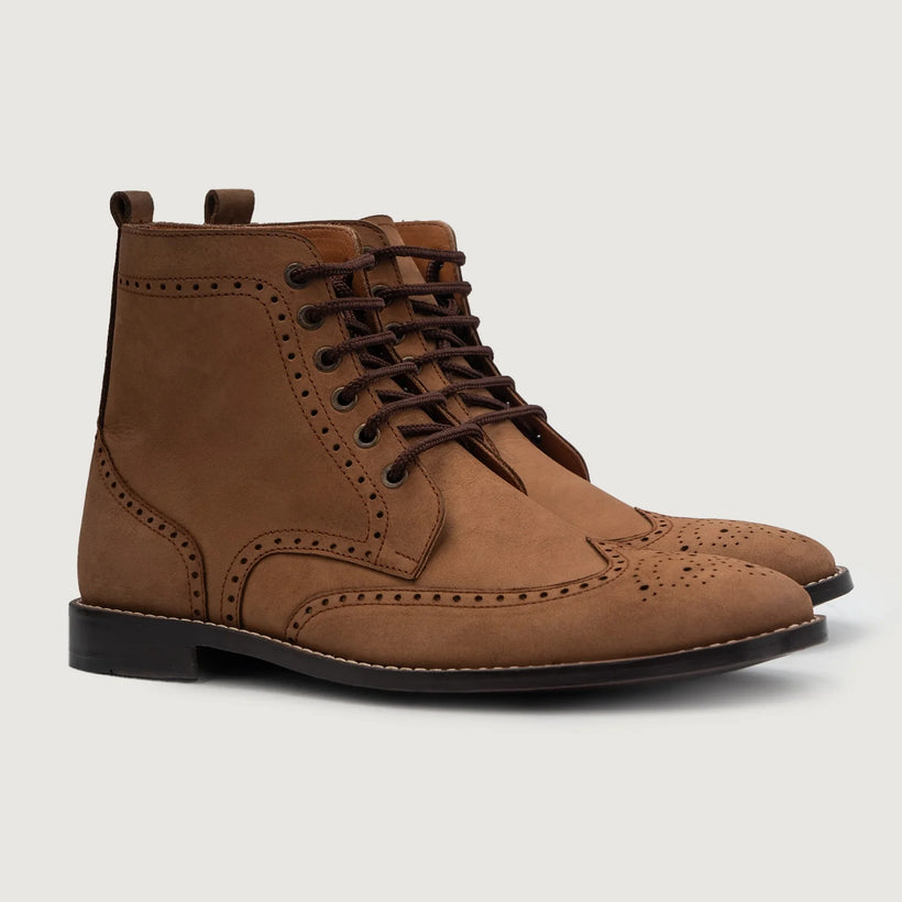 Duster Brogues Derby Коричневая Nubuck Leather Boots мужская