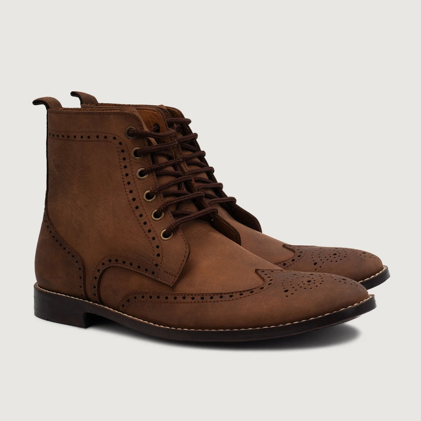 Duster Brogues Derby Oil Pull-up Коричневый Кожаные ботинки для Мужчин