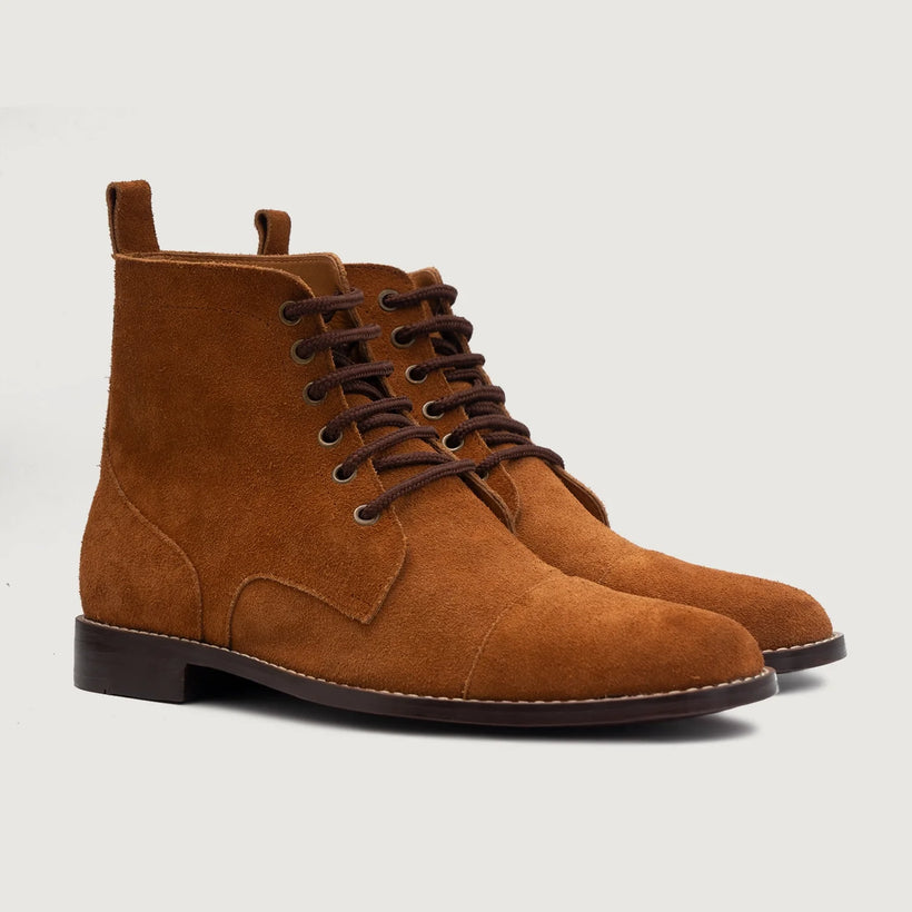 Knight Derby Коричневый Suede Кожаные ботинки для Мужчин