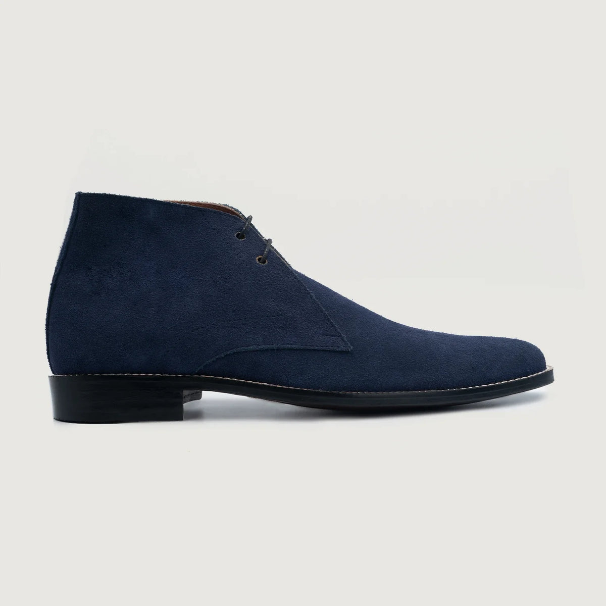 Midnight Blue Goatskin Suede Leather Boots - Рантовая конструкция Goodyear Welt и носок обуви