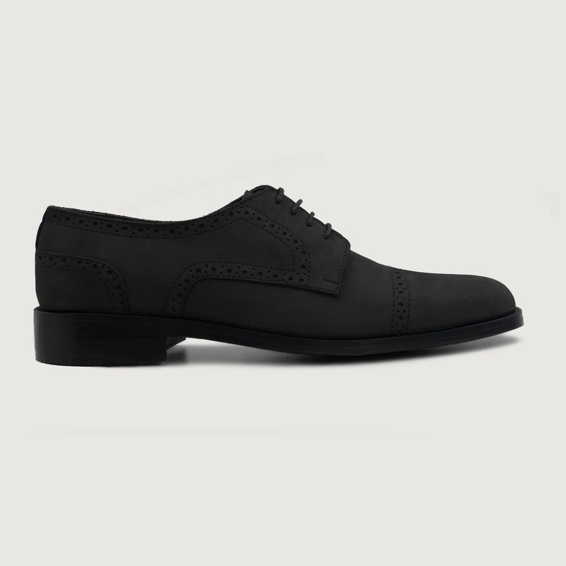 Dirk Brogues Derby Черный Nubuck Кожаная обувь для Мужчин