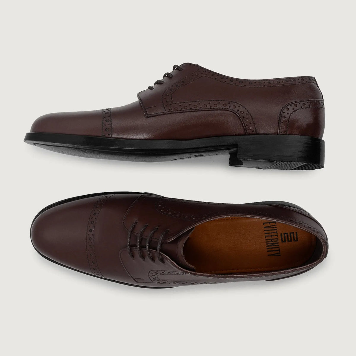 Dirk Brogues Derby Бордовый Кожаная обувь для Мужчин For Men - Усиленный задник и точная двойная строчка