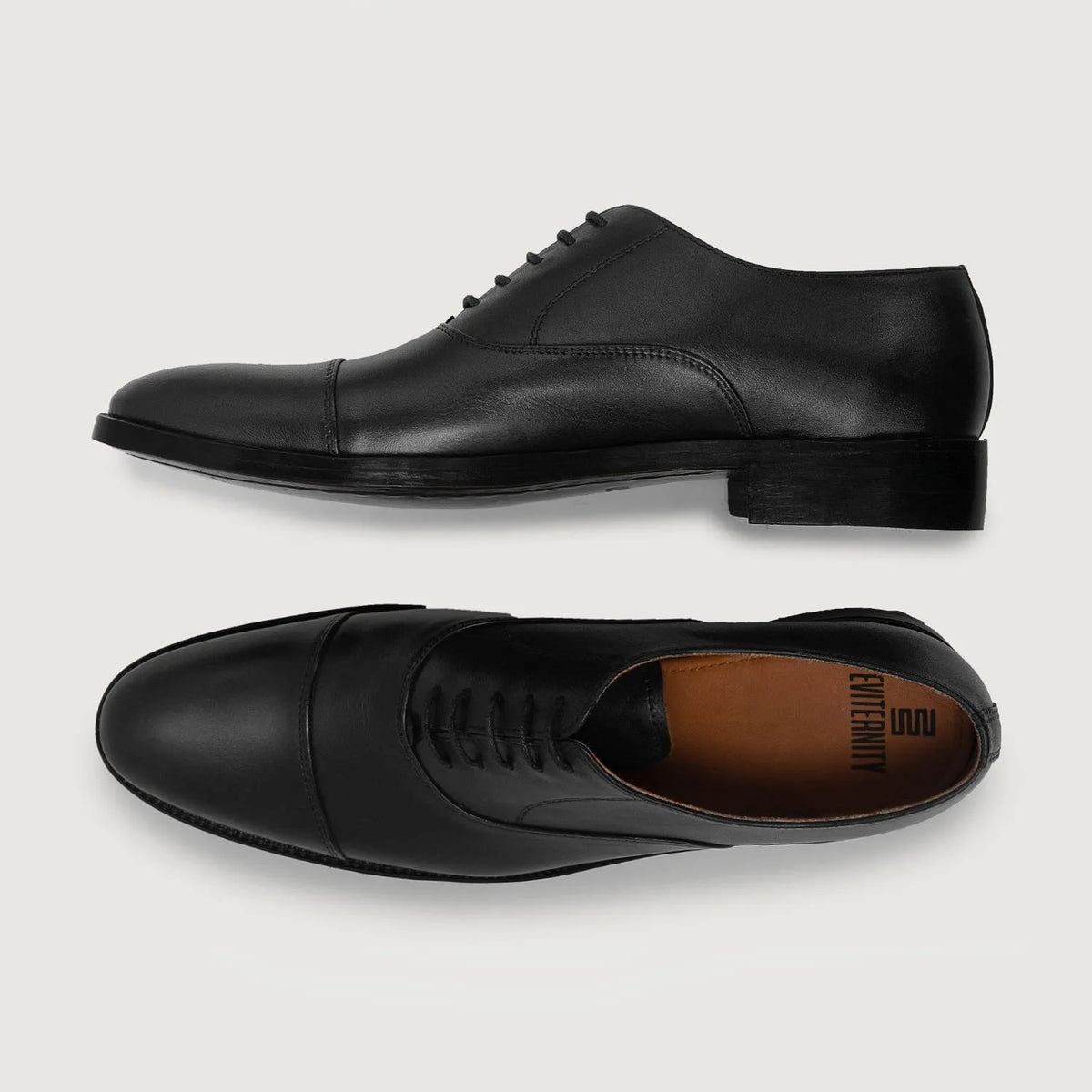Professor Oxford Черный Кожаная обувь для Мужчин For Men - Усиленный задник и точная двойная строчка