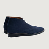 High-Traction Rubber Outsole & Lug Tread Pattern on Corry Chukka Midnight Blue Suede Leather Boots For Men