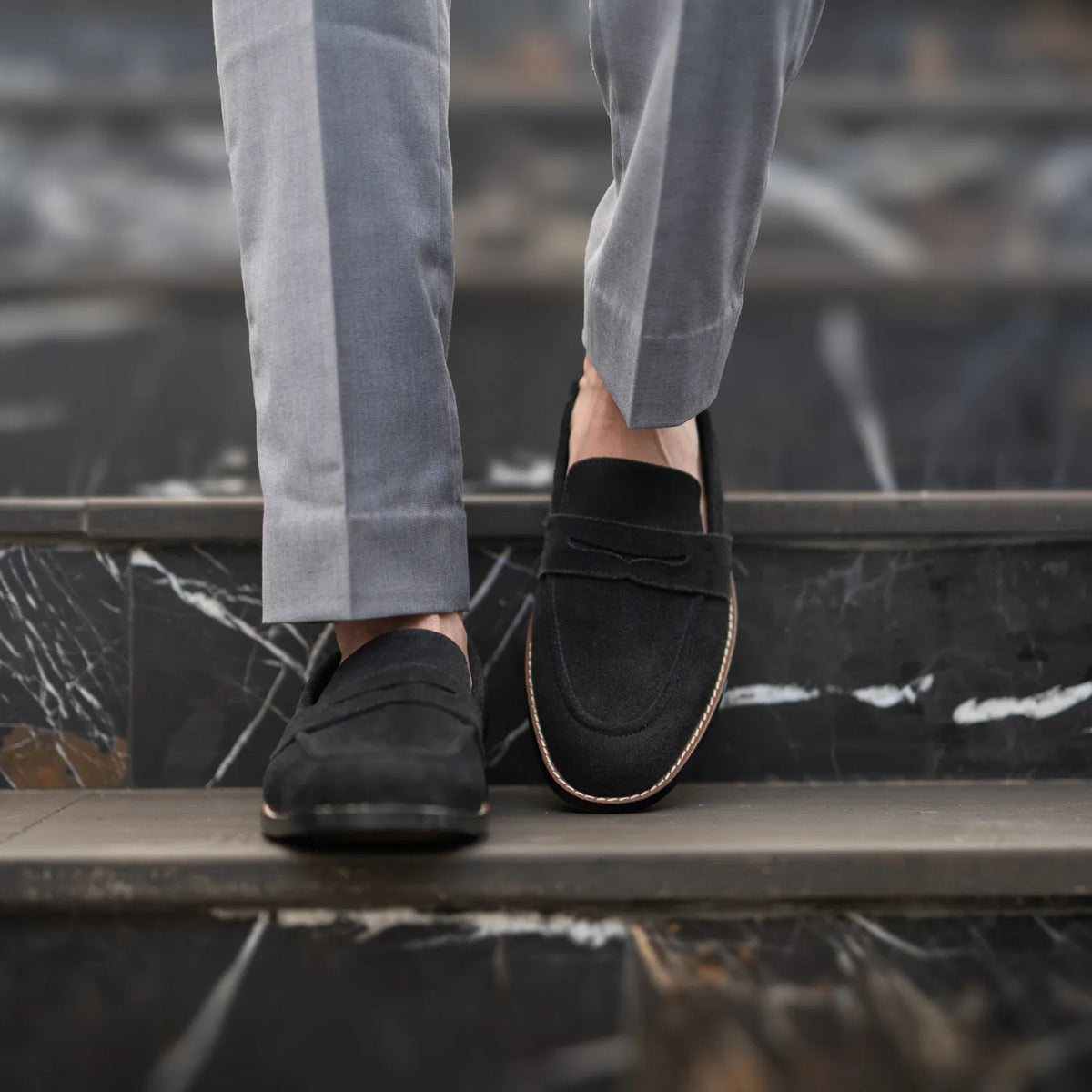 Orlaven Baxton Черный Suede Кожаные лоферы для Мужчин footwear image 9