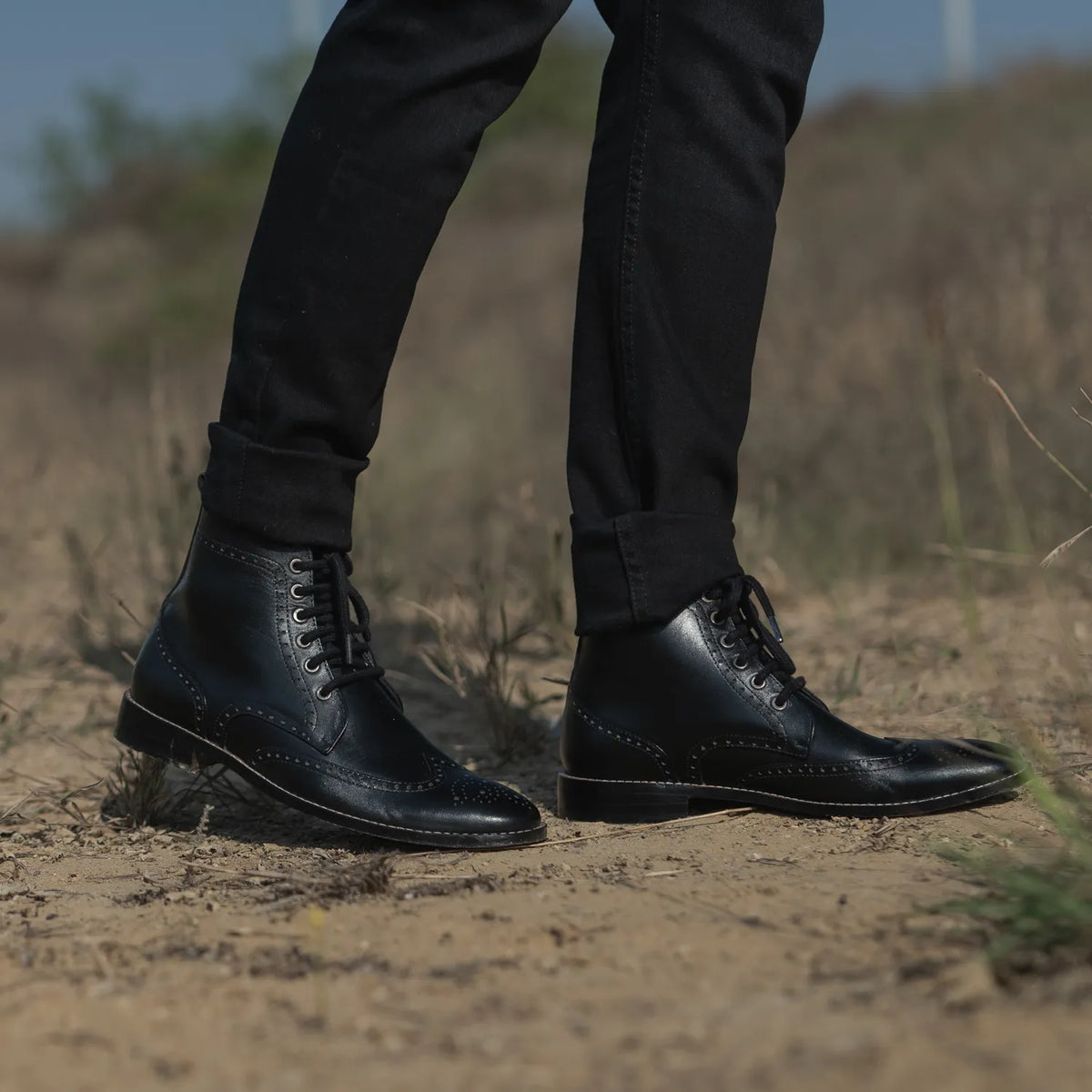 Orlaven Duster Brogues Derby Черный Кожаные ботинки для Мужчин footwear image 9