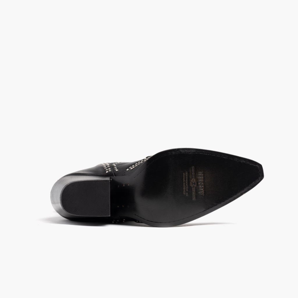 High-Traction Rubber Outsole & Lug Tread Pattern on Icon Черный Кожаные ботинки для Женщин