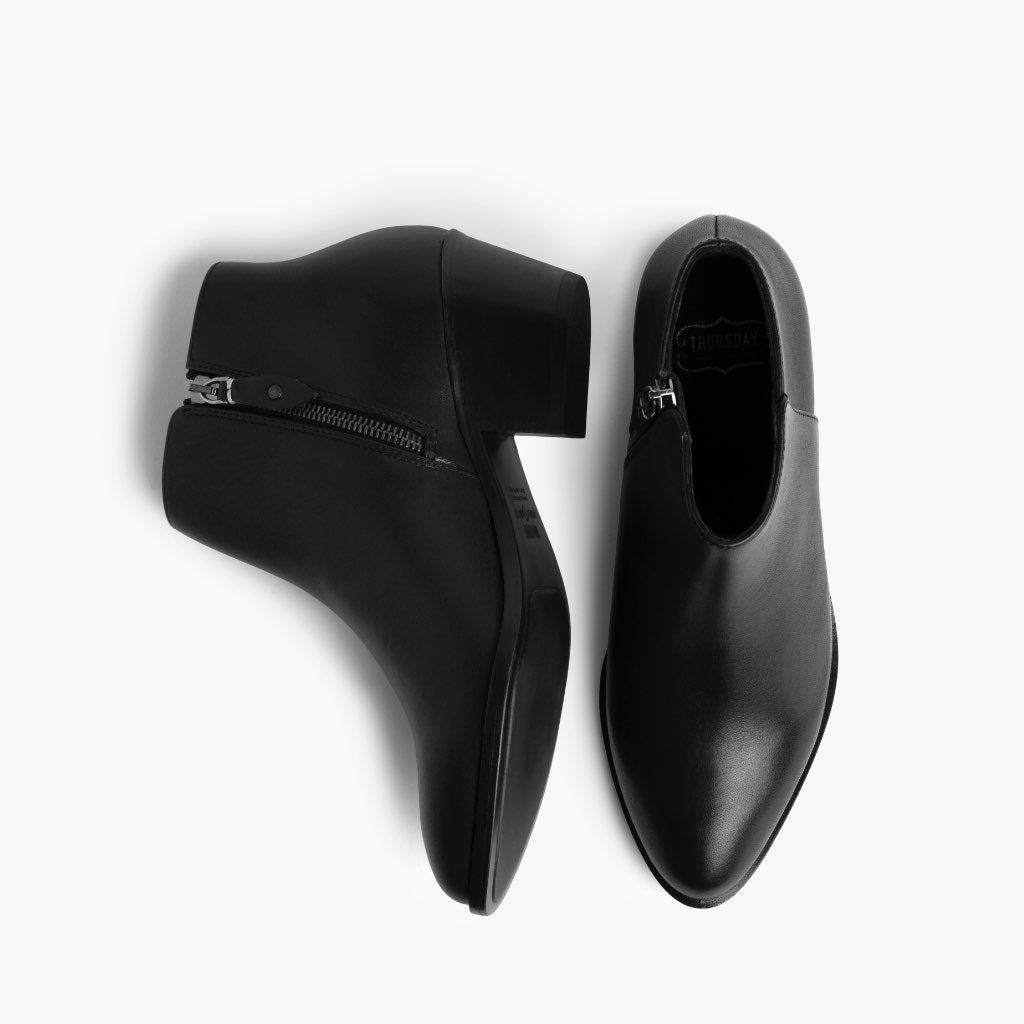 High-Traction Rubber Outsole & Lug Tread Pattern on Downtown Черный Кожаные ботинки для Женщин