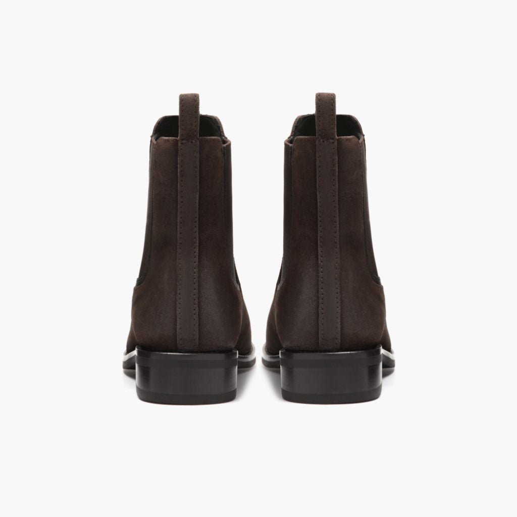 High-Traction Rubber Outsole & Lug Tread Pattern on Duchess Dark Коричневый Suede Кожаные ботинки для Женщин