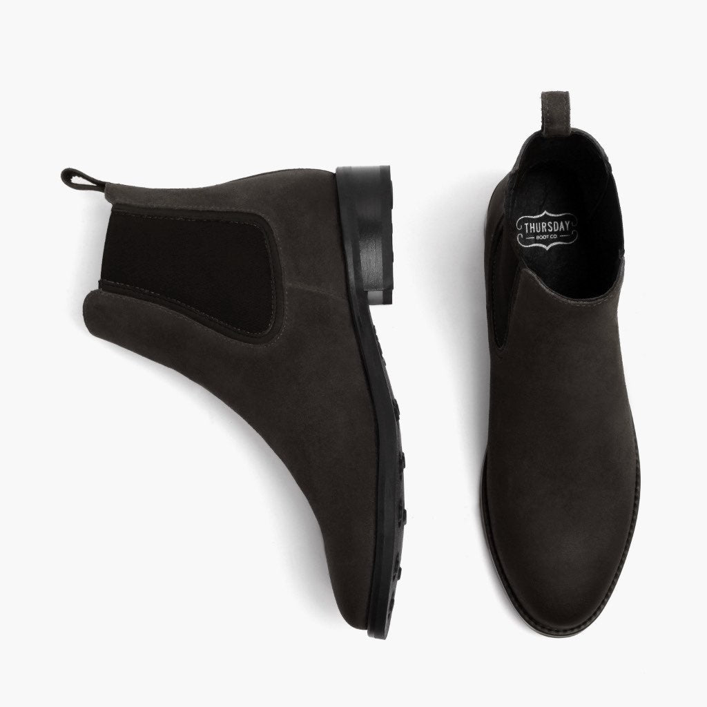 High-Traction Rubber Outsole & Lug Tread Pattern on Duchess Shadow Grey Кожаные ботинки для Женщин
