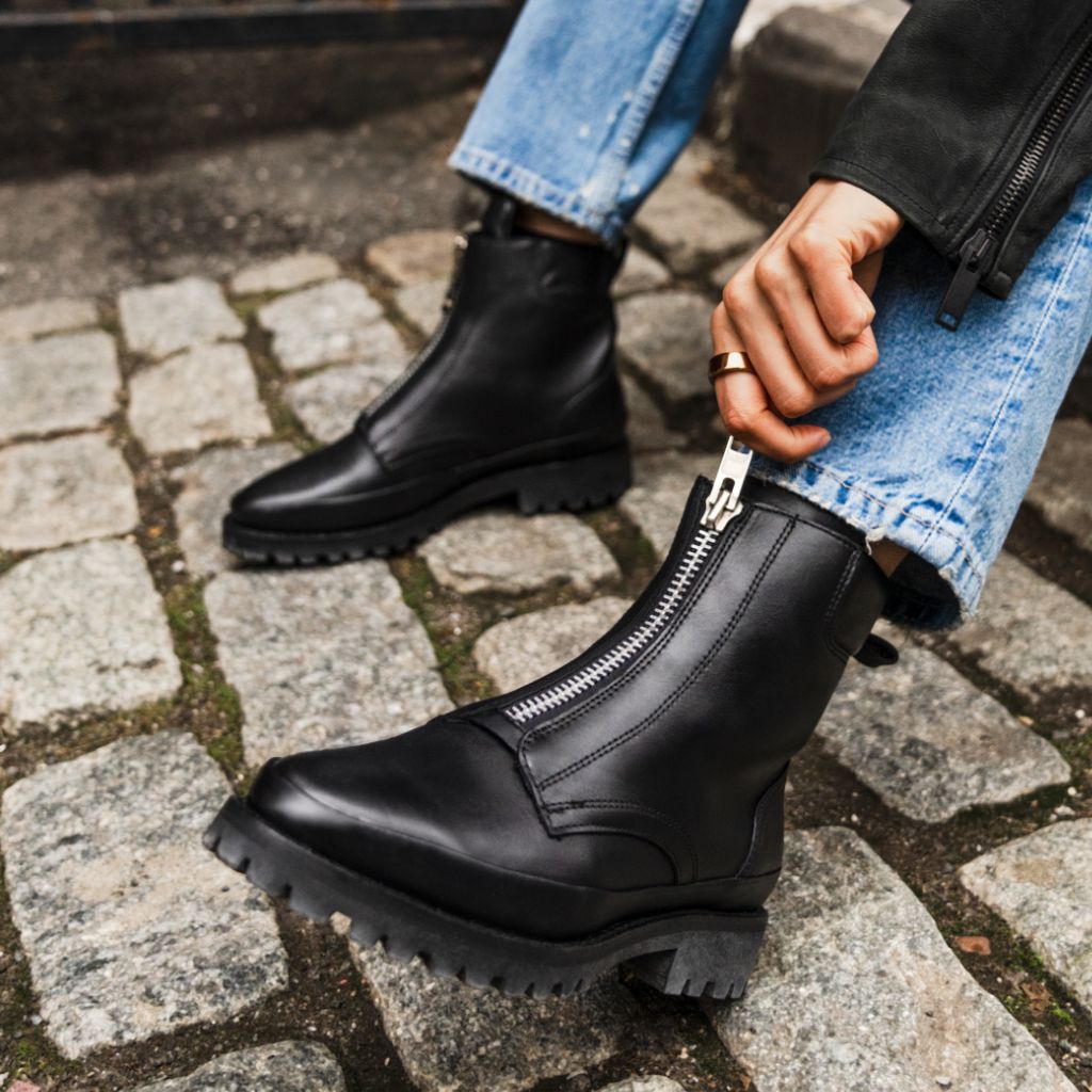 Ryder Черный Кожаные ботинки для Женщин - Black footwear image 9