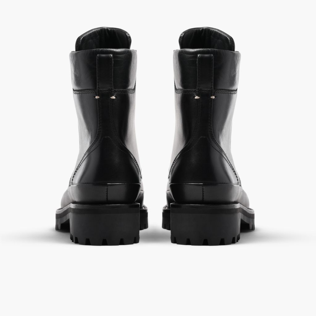 High-Traction Rubber Outsole & Lug Tread Pattern on Ryder Черный Кожаные ботинки для Женщин