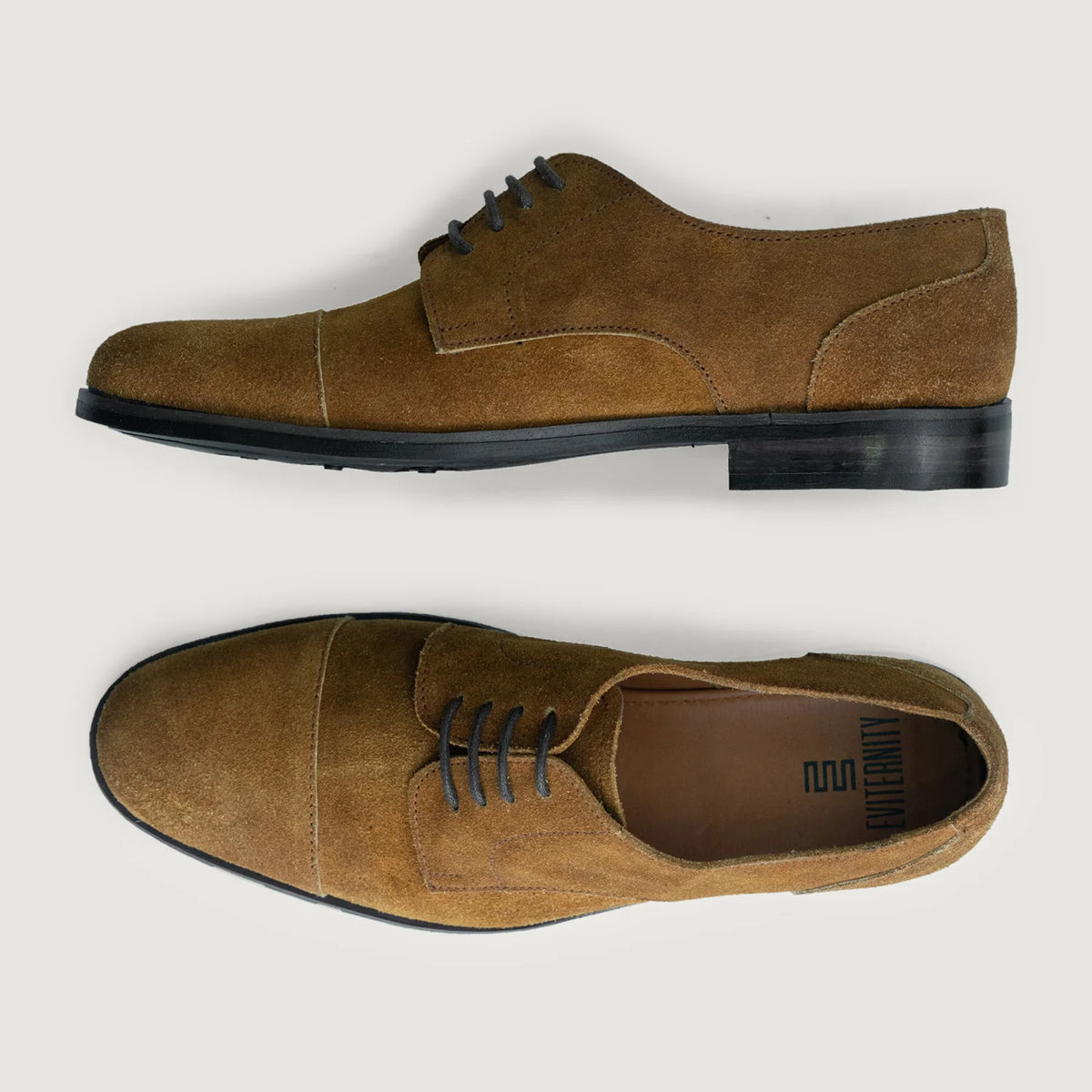 Attorney Derby Brown Suede Leather Shoes StudGuard For Men - Усиленный задник и точная двойная строчка