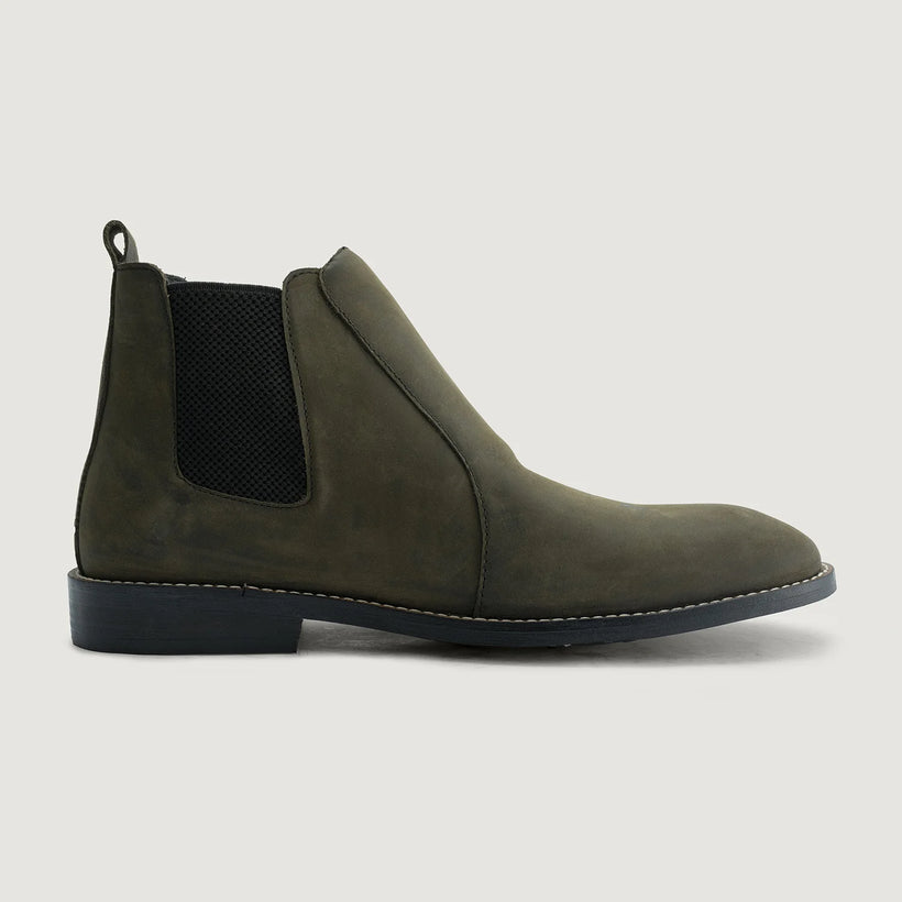 Clarkson Chelsea Olive Pullup Leather Boots - StudGuard мужская