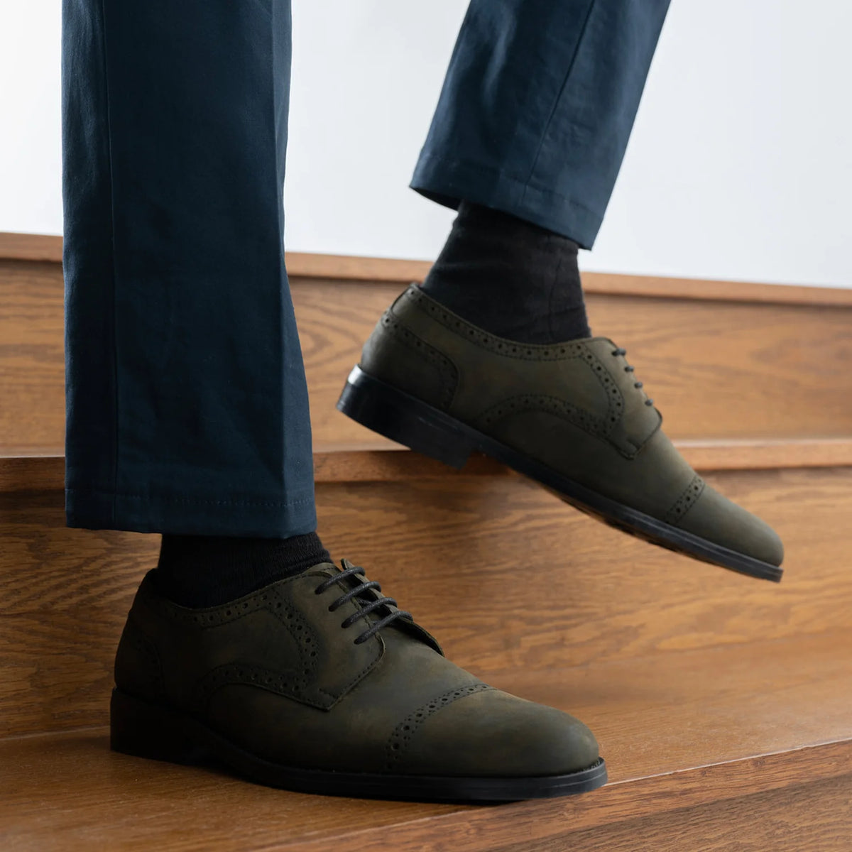 Orlaven Dirk Brogues Derby Olive Oil Pullup Кожаная обувь - StudGuard для Мужчин footwear image 9