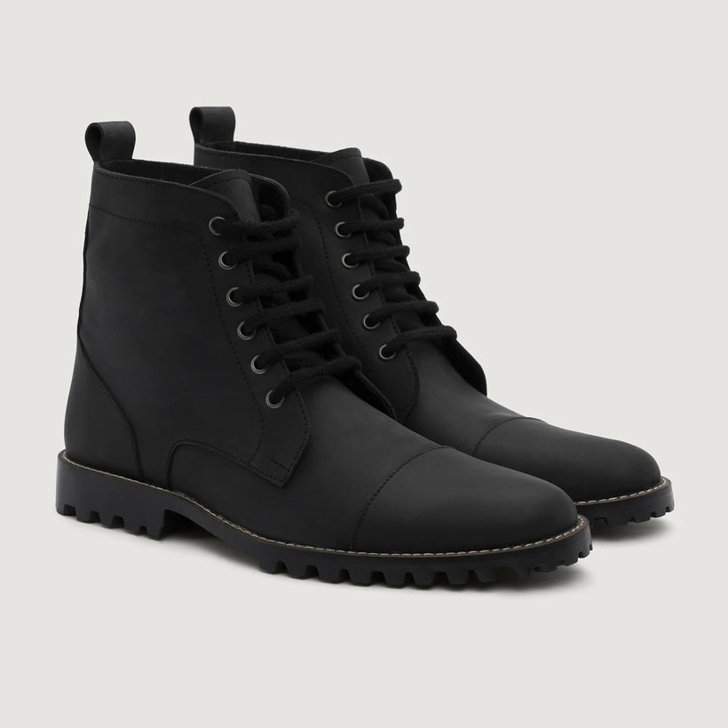 Knight Derby Черный Matte Nubuck Кожаные ботинки - TerraGrip для Мужчин