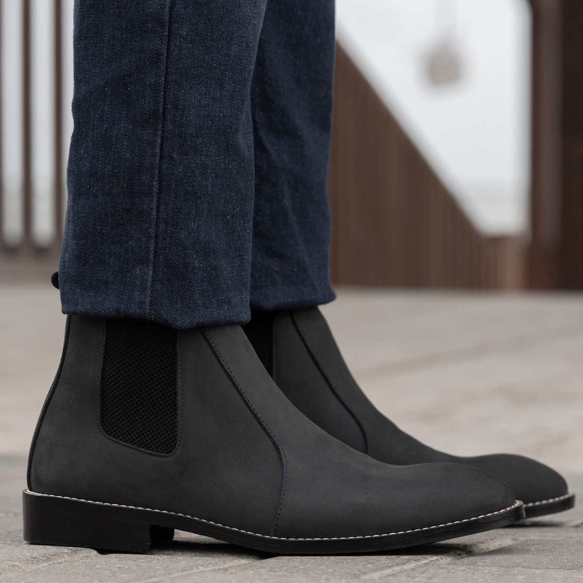 Orlaven Clarkson Chelsea Grey Nubuck Кожаные ботинки - StudGuard для Мужчин footwear image 10