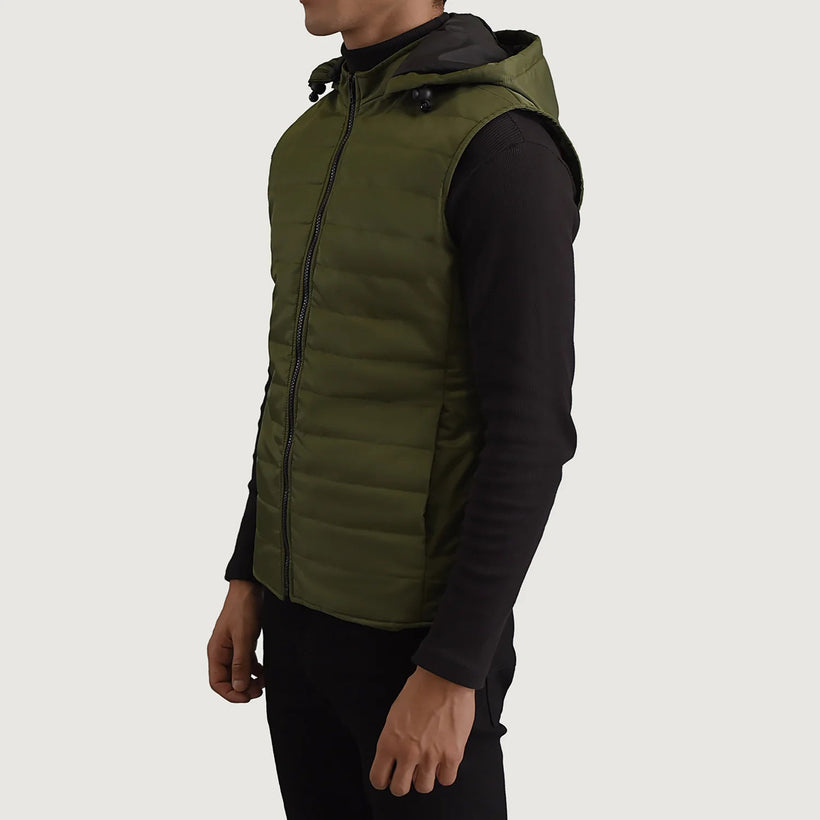 Carlo Зеленая Hooded Puffer Vest мужская
