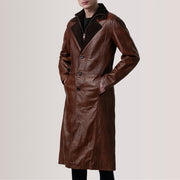 
Charlton Waxed Коричневый Leather Single Breasted Кожаное пальто для Мужчин For Men - Вид сбоку, демонстрирующий эргономичный крой рукава