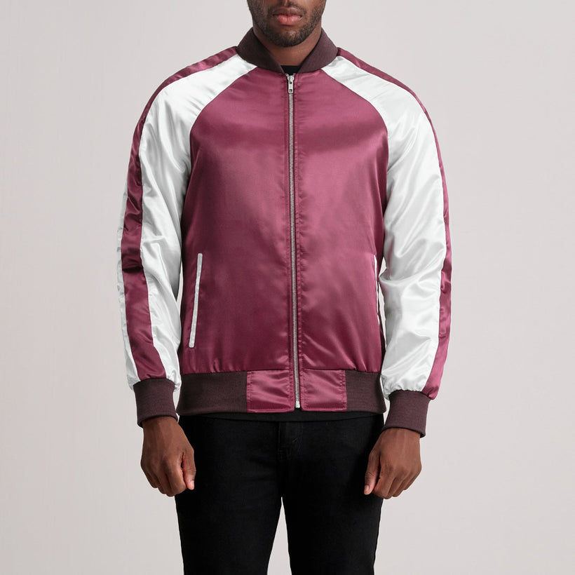 Clarke Бордовая Varsity Кожаная куртка мужская
