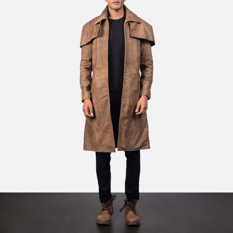Classic Коричневая Leather Duster мужская
