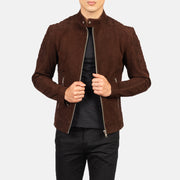 
Мастерство обработки подола и швов на Fernando Quilted Brown Suede Biker Jacket