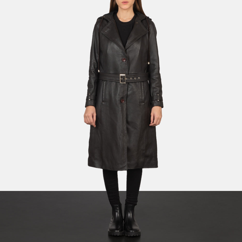 Fixon Hooded Brown Trench Coat - Вид сбоку, демонстрирующий эргономичный крой рукава