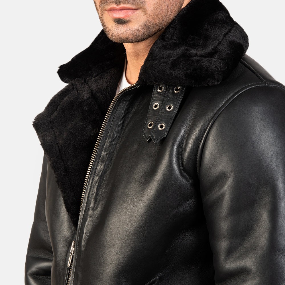 
Francis B-3 Черный Кожаный бомбер для Мужчин – alternate product view 6