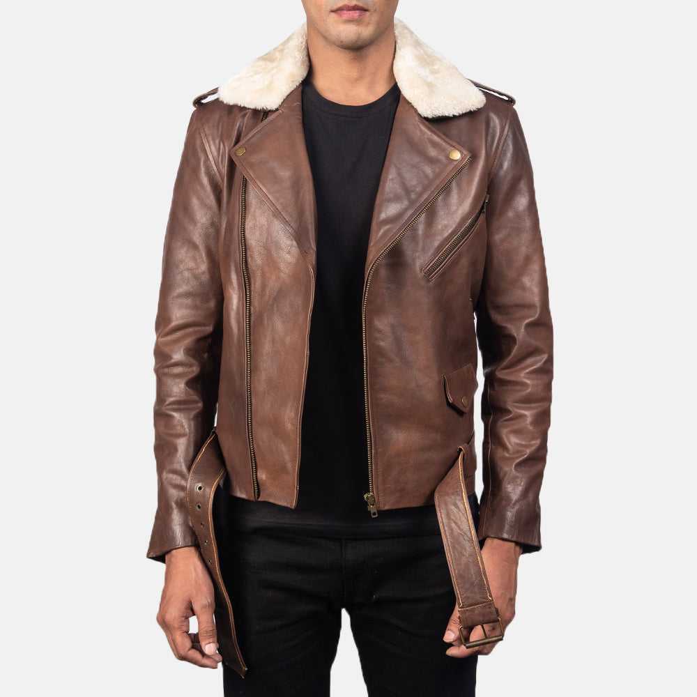 
Мастерство обработки подола и швов на Furton Black Leather Biker Jacket