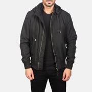 
Hanklin Ma-1 Black Hooded Bomber Jacket in Black Polyester - Вид спереди и приталенный силуэт | Купить в официальном онлайн-магазине