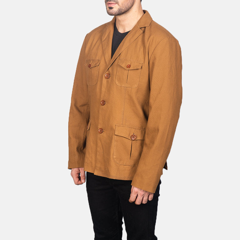 Kajetan Khaki Safari Кожаная куртка мужская