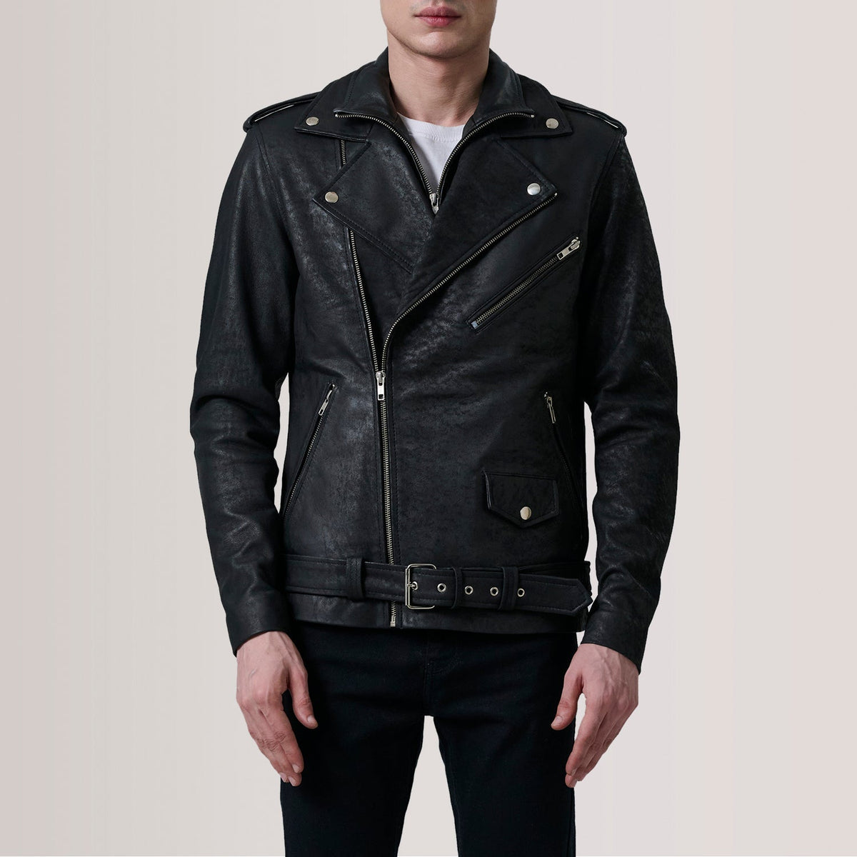 Authentic Sheepskin Snuffed with Snuffed Finish Grain Texture & Heavy-Duty Seam Stitching Detail