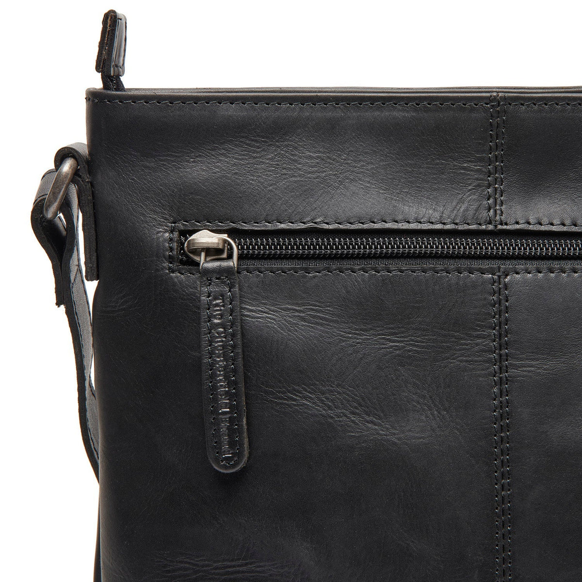 Lunton Full-Grain Leather Crossbody Bag - Structured Side Profile Showing Gusset Depth & Expansion Capacity