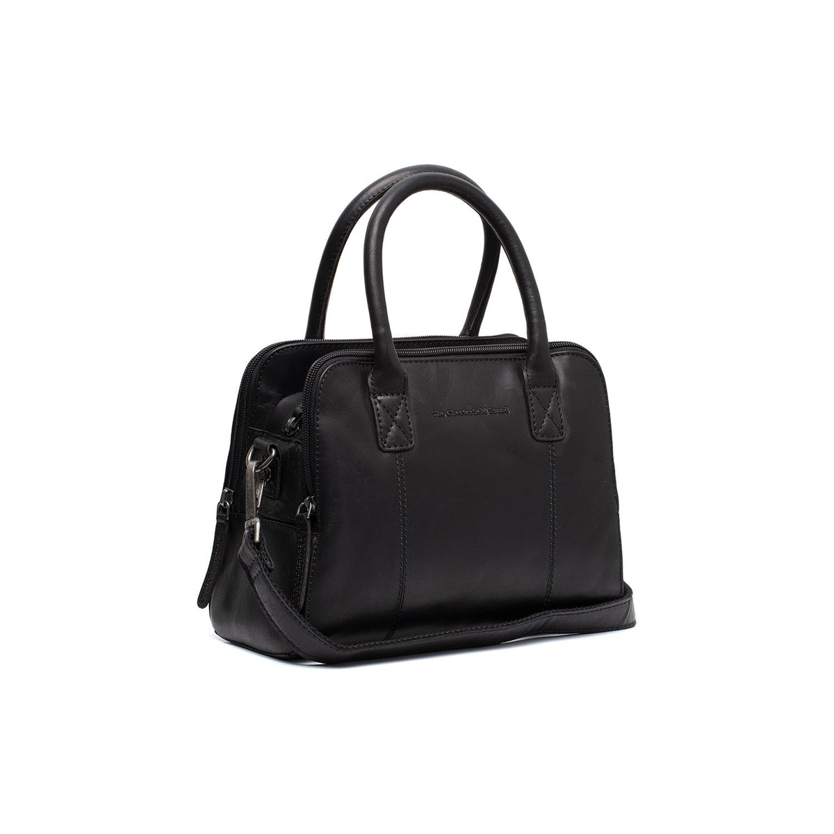 Ezra Full-Grain Leather Handbag in Classic 100% Full-Grain Leather - Front Profile View &amp; Tailored Silhouette | Buy Online