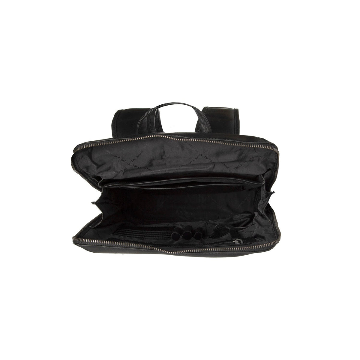 
Solid Antique Brass Hardware & Heavy-Duty Dual Zipper Detail on Filmore Кожаный рюкзак для ноутбука