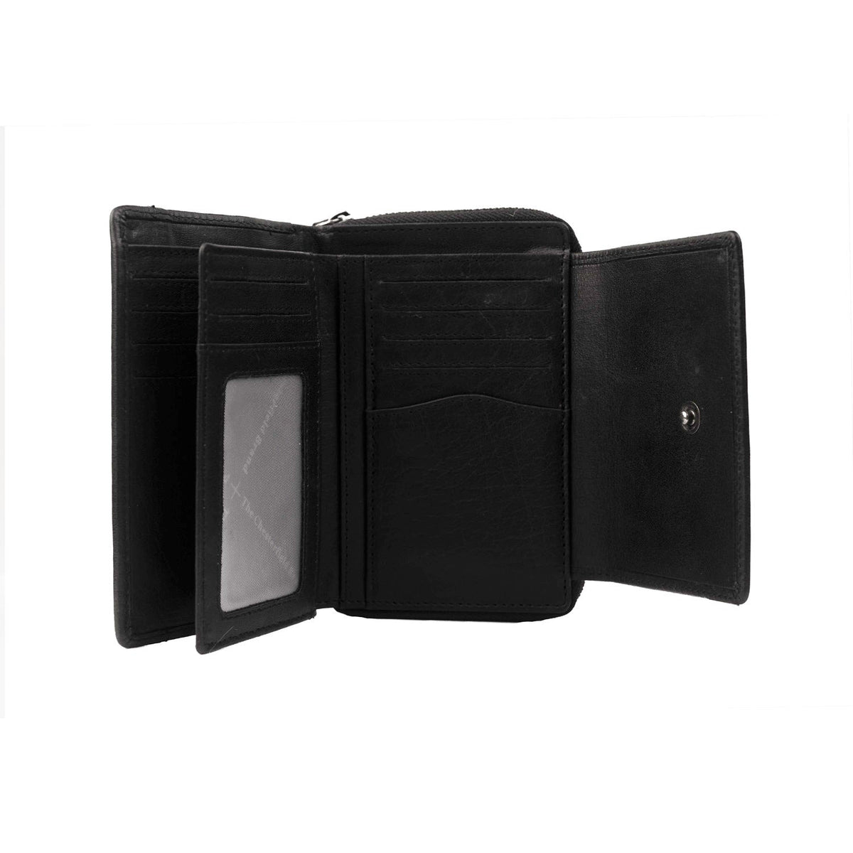 
Solid Antique Brass Hardware & Heavy-Duty Dual Zipper Detail on Hanoi Кожаное портмоне