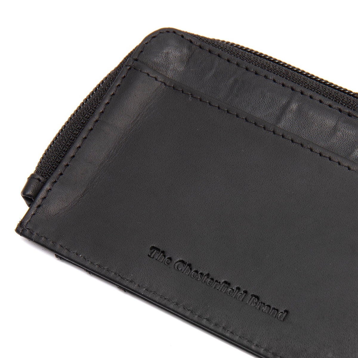 Solid Antique Brass Hardware & Heavy-Duty Dual Zipper Detail on Livenza Full-Grain Leather Wallet