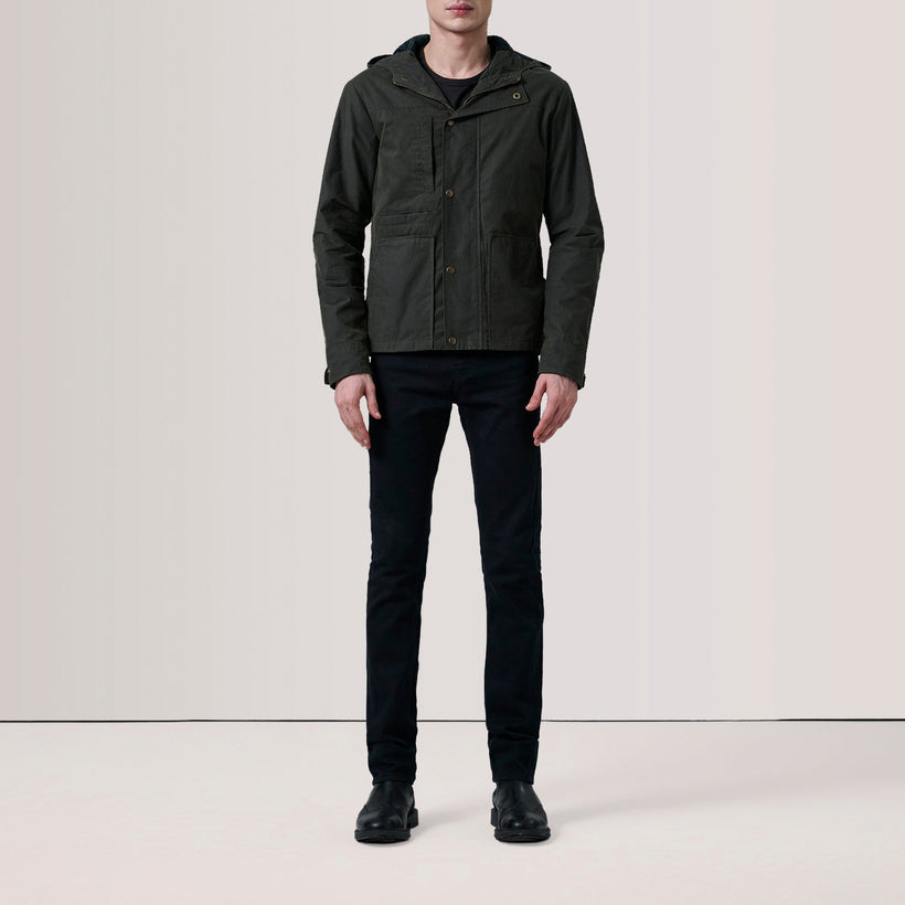 Marlo Olive Canvas Hooded Work Кожаная куртка мужская