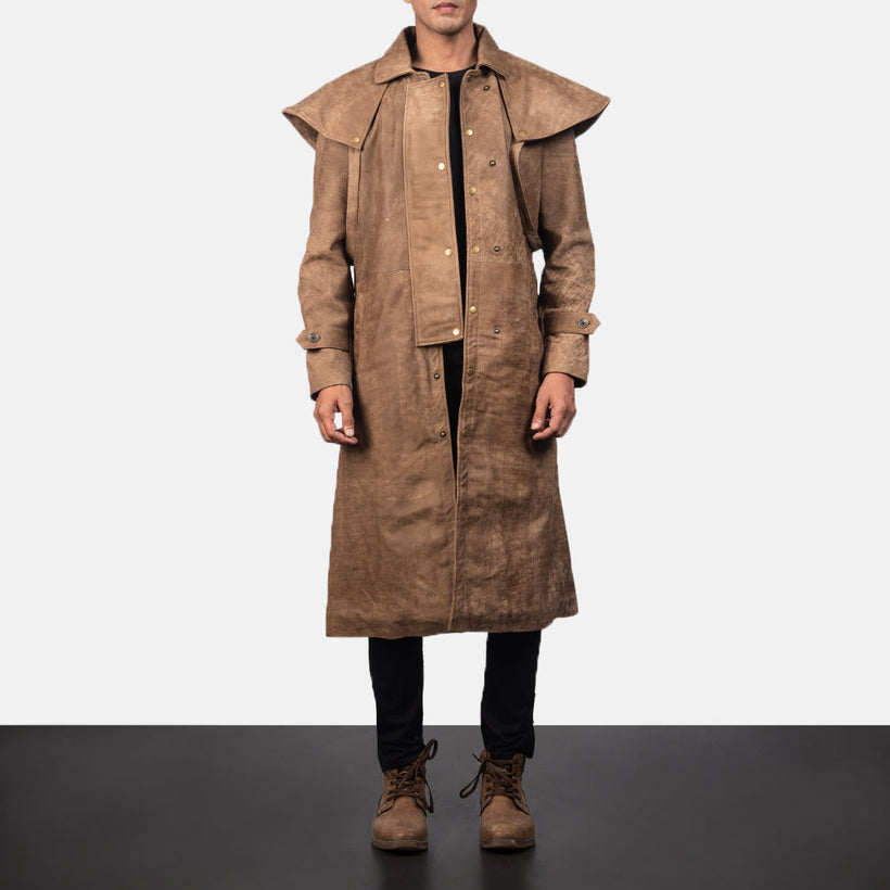 Maverick Коричневый Leather Duster для Мужчин