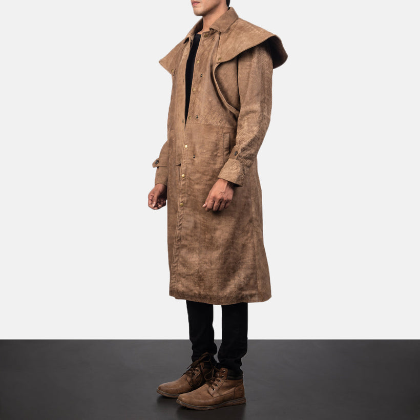 Maverick Коричневый Leather Duster для Мужчин