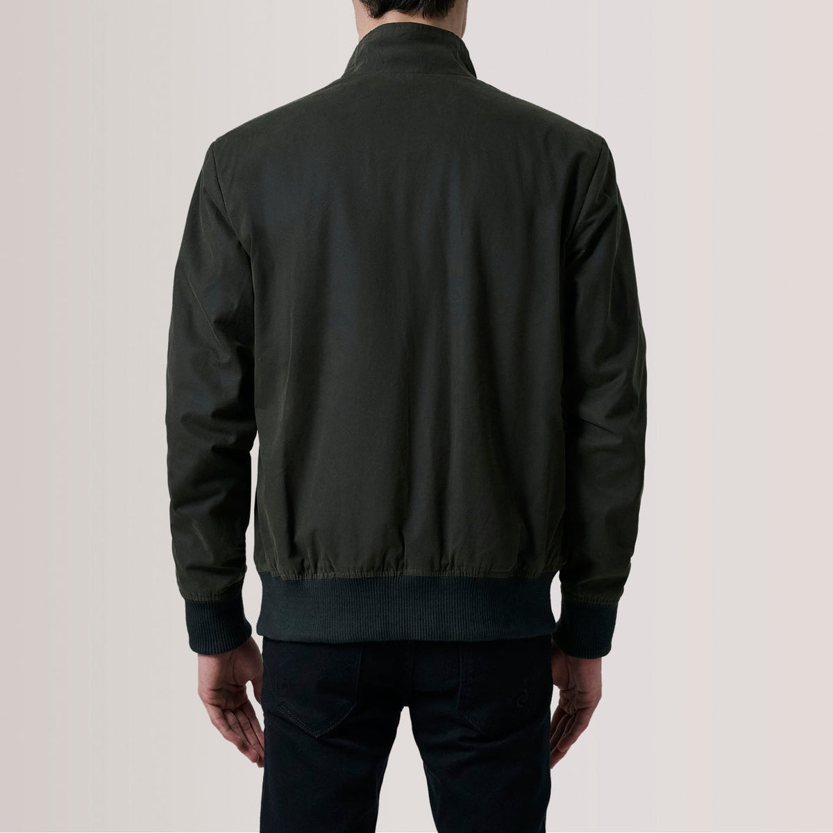 
Крупный план деталей of Snap Button & Zipper Hardware on Morrison Olive Canvas Кожаный бомбер для Мужчин For Men