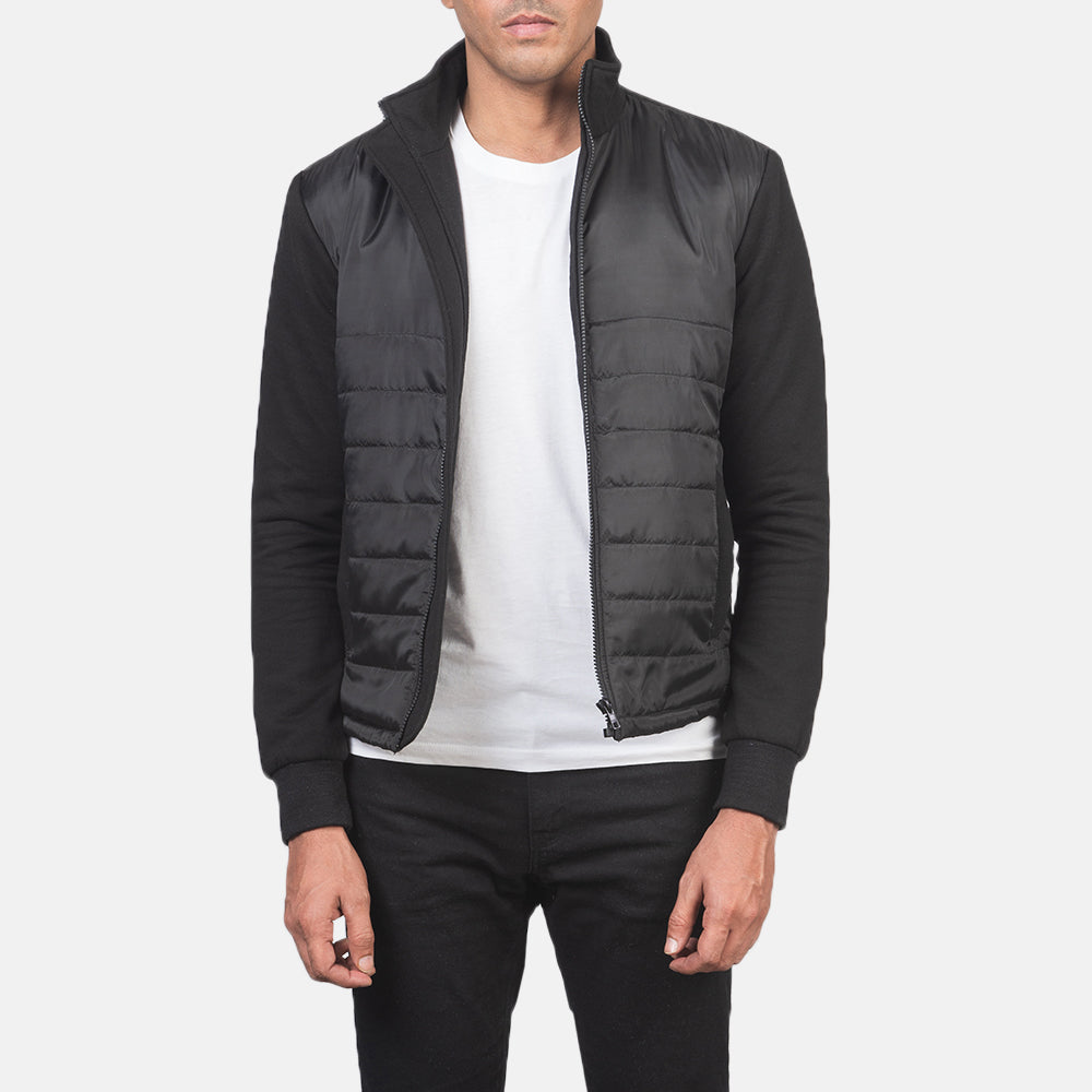 
Nashville Стеганый Черный Windbreaker Кожаная куртка для Мужчин in Black Polyester (Torso) &Amp; Knitted Fabric (Sleeves) - Вид спереди и приталенный силуэт | Купить в официальном онлайн-магазине