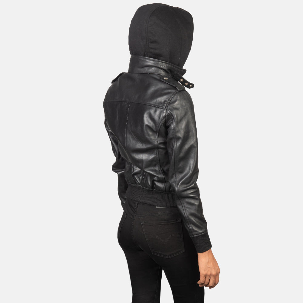 
Roslyn Hooded Кожаный бомбер для Женщин – alternate product view 5