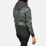 
Roslyn Hooded Кожаный бомбер для Женщин – alternate product view 5
