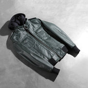 
Roslyn Hooded Кожаный бомбер для Женщин – alternate product view 7