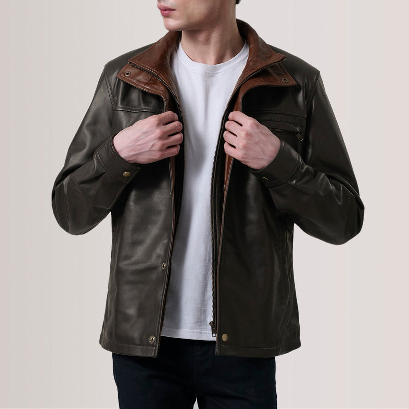 Sean Коричневый Leather Classic Кожаная куртка для Мужчин