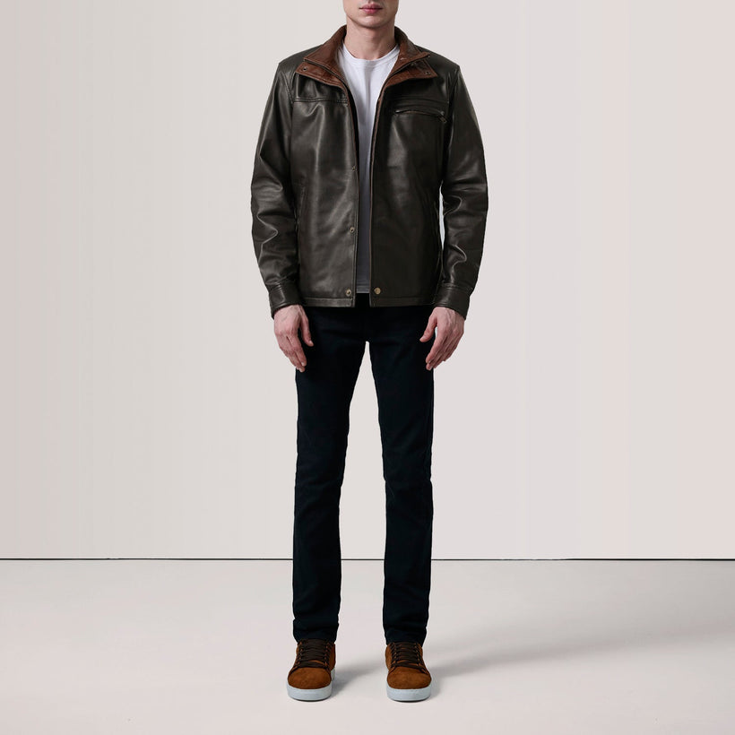 Sean Коричневый Leather Classic Кожаная куртка для Мужчин